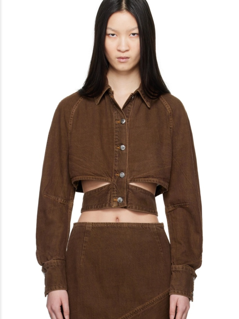 Eckhaus Latta Brown Eclipse Denim Jacket - Picture 7 of 7